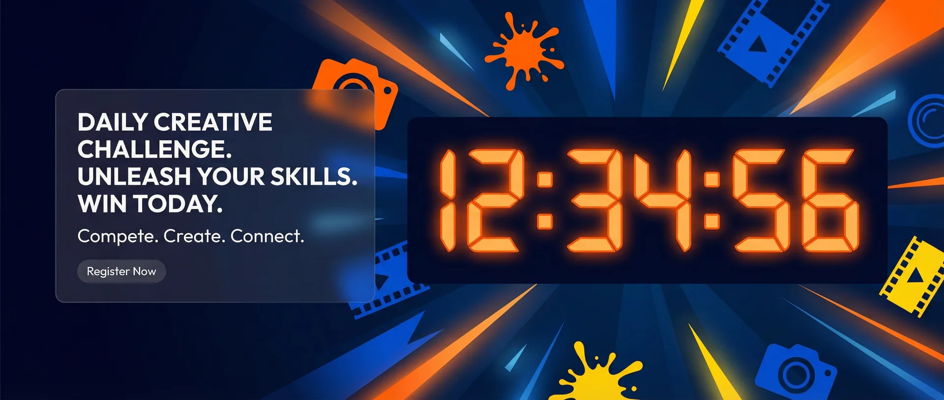 今日大赛 每日创意比赛倒计时横幅